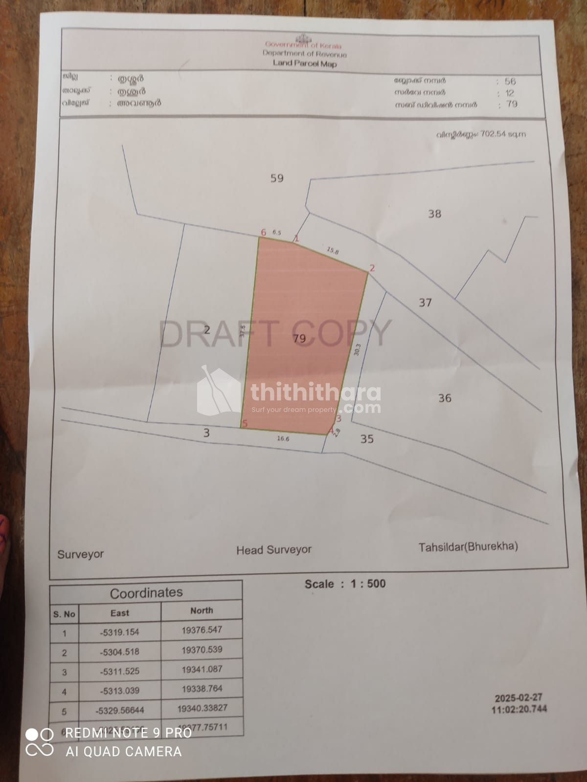 Residential land for sale at Mundur Thrissur